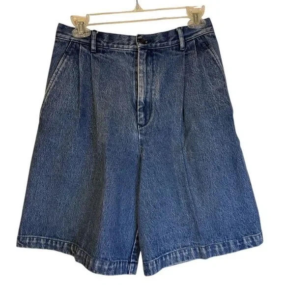 Ralph Lauren Women’s Vintage Denim Shorts 1990’s Y2K Pleated Sz. 10 - Picture 1 of 6